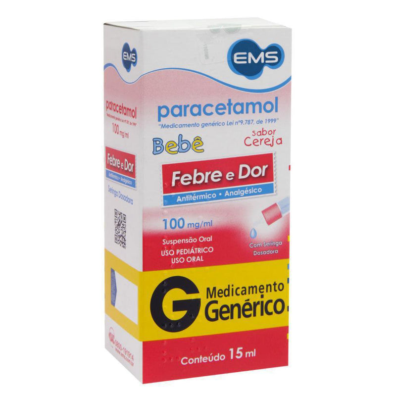 Paracetamol - EMS 100mg solução oral frasco com 15ml