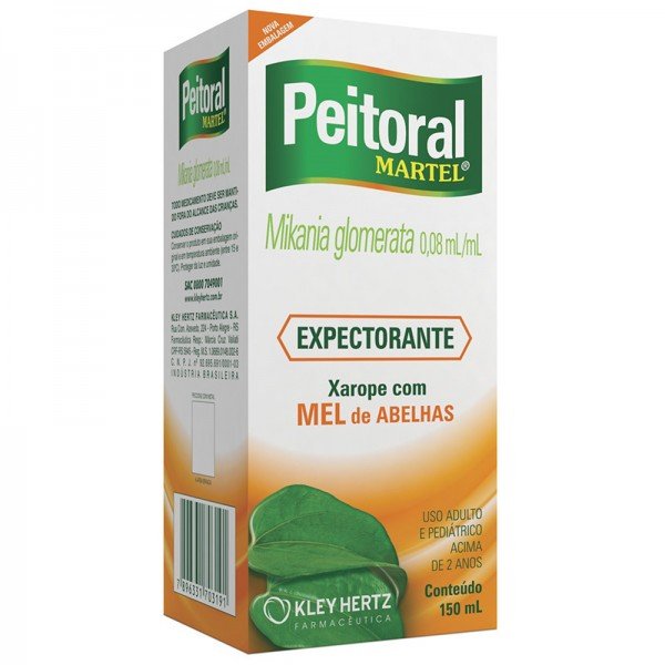 Peitoral Martel Com Mel de Abelhas Xarope Expectorante 150ml Hertz