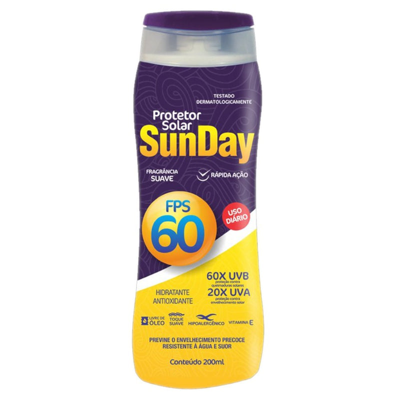 PROTETOR SOLAR FPS 60 SUNDAY 200ML